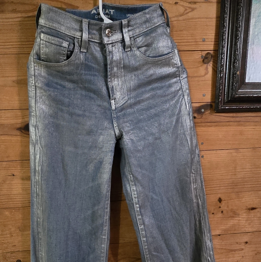 Metallic Ariat wide leg high rise jeans
